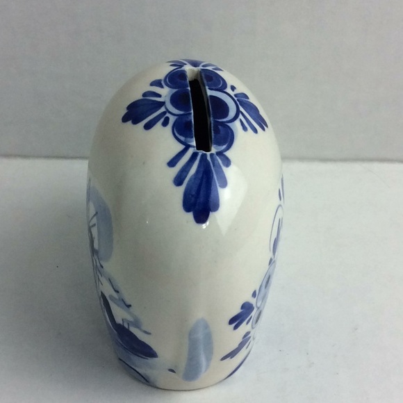 Hand Painted Delfts Blue 186 Vintage Elephant Bank - Picture 4 of 7